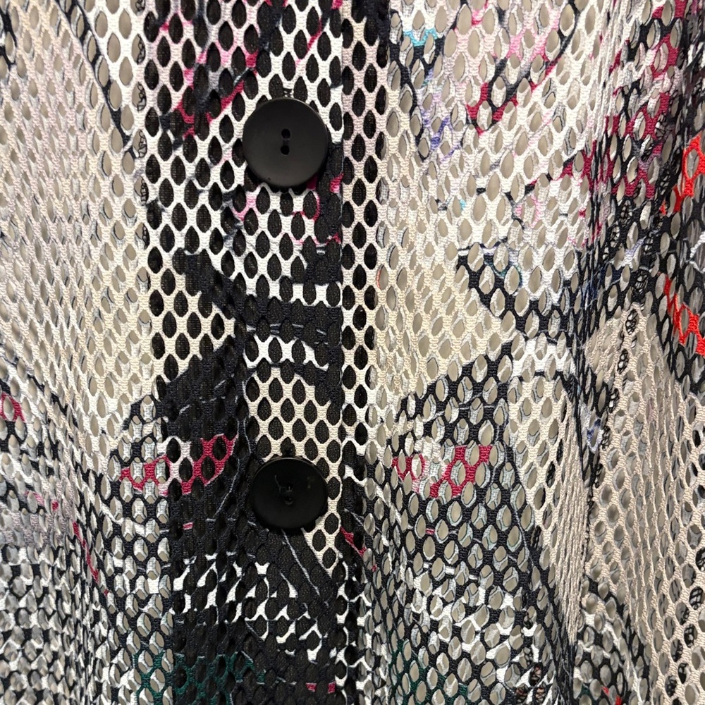 Damee Multicolor Mesh Button Down Langenlook Art … - image 5